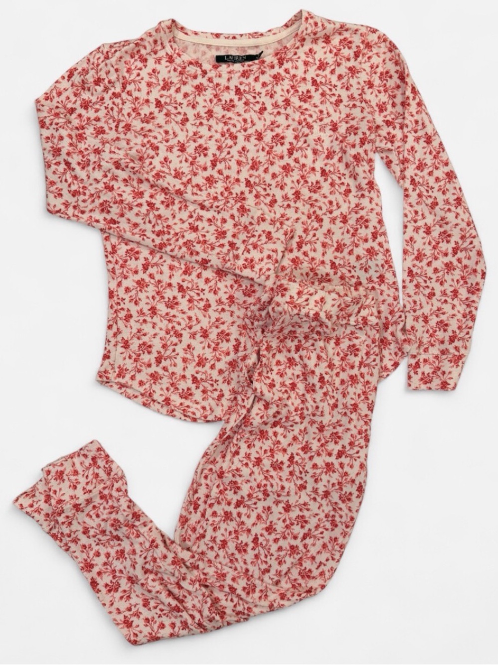Lauren Ralph Lauren Pink & Red Floral Pajama Set Size XS